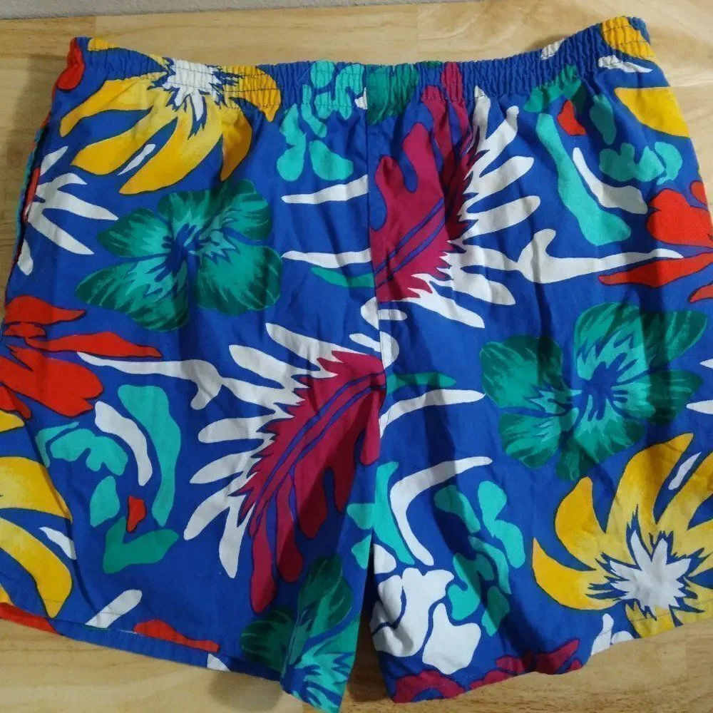 Vintage Pacific Pro Floral Pattern Swim Shorts